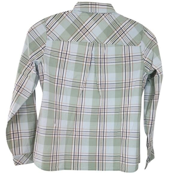 Croft & Barrow Womens Plaid GreenTan Cotton Button Up Shirt Long Sleeve W Small - Picture 2 of 12